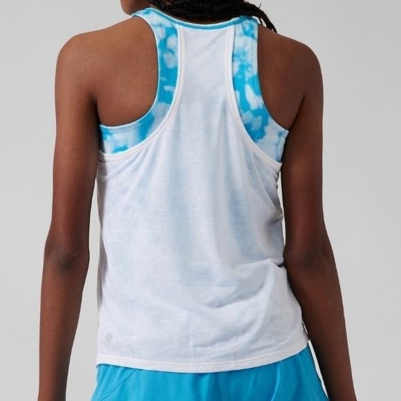 Athleta Girl Perfect Pair Tank In  Free Spirit Santorini Blue Size XL/14 - Picture 11 of 13